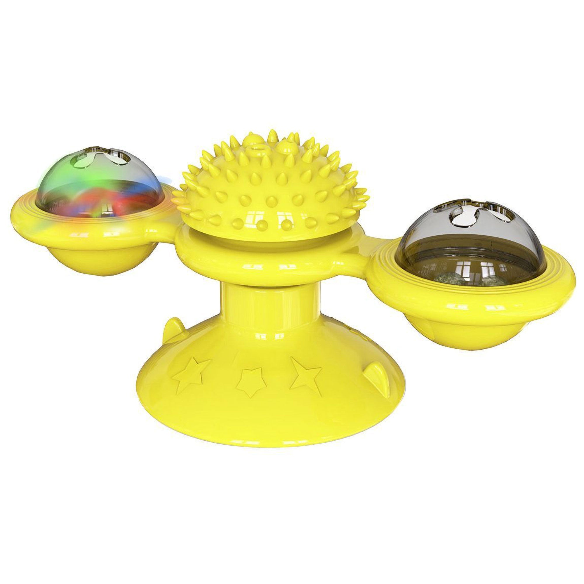 Pet Life&reg; Windmill Suction Cup Cat Toy - Yellow