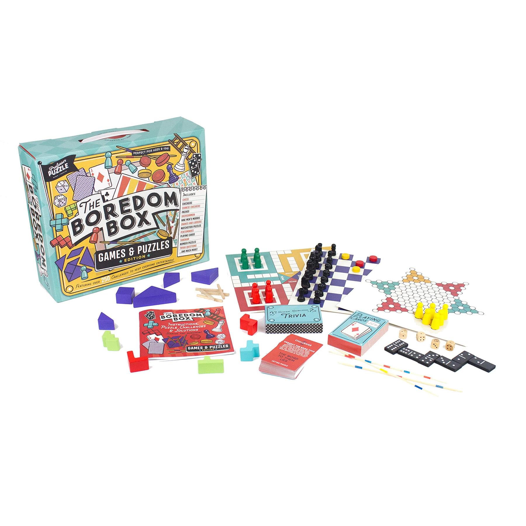 The Boredom Box Games & Puzzles Set | Over 250 Activities