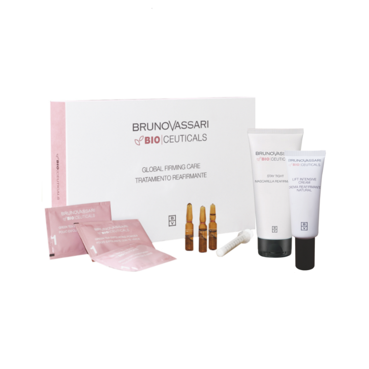 Set Bruno VassariPudră exfoliantă cu ceai verde Bio Ceuticals x3 buc + Fiole de tratament cu vitamina C Bio Ceuticals pentru femei x3 buc + Mască crem