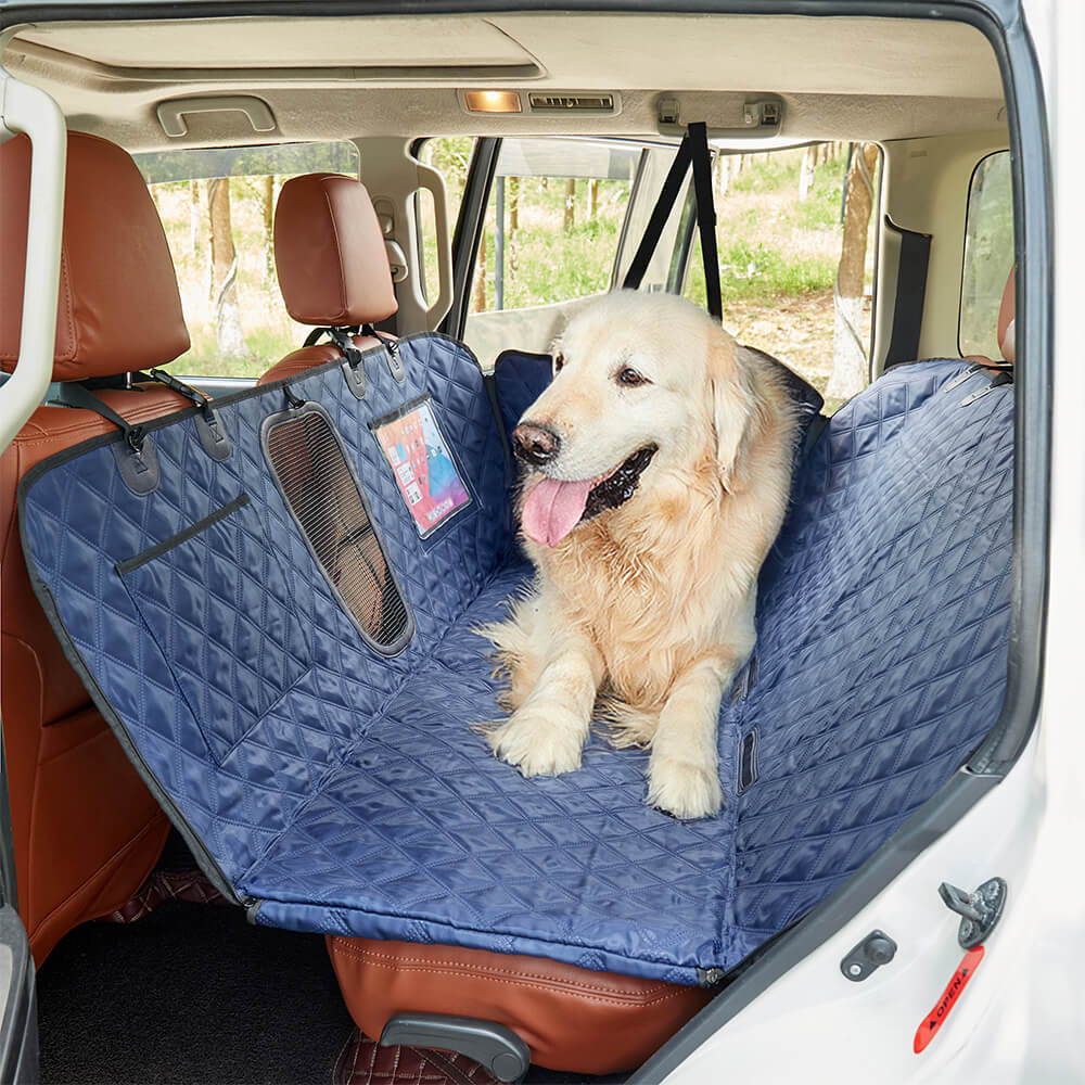 Pet Travel Waterproof Dirt-Resistant Scratch-Proof Dog Car Seat Cover, Dark Blue