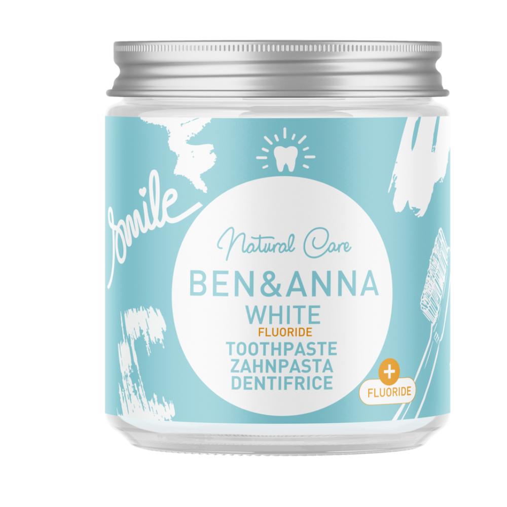 Ben & anna Pasta de dientes con flúor, blanca (100 ml)