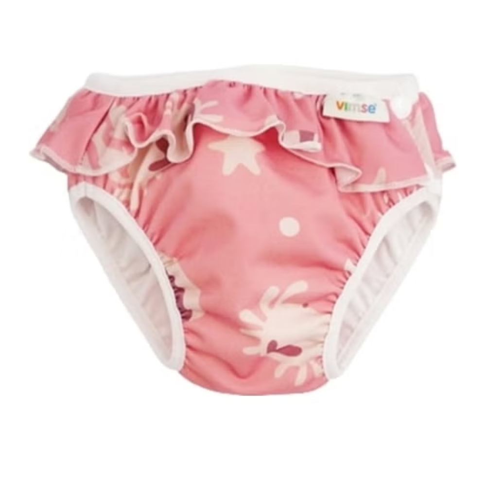 Vimse Supergroße Schwimmwindelhose, Pink Whale Frill