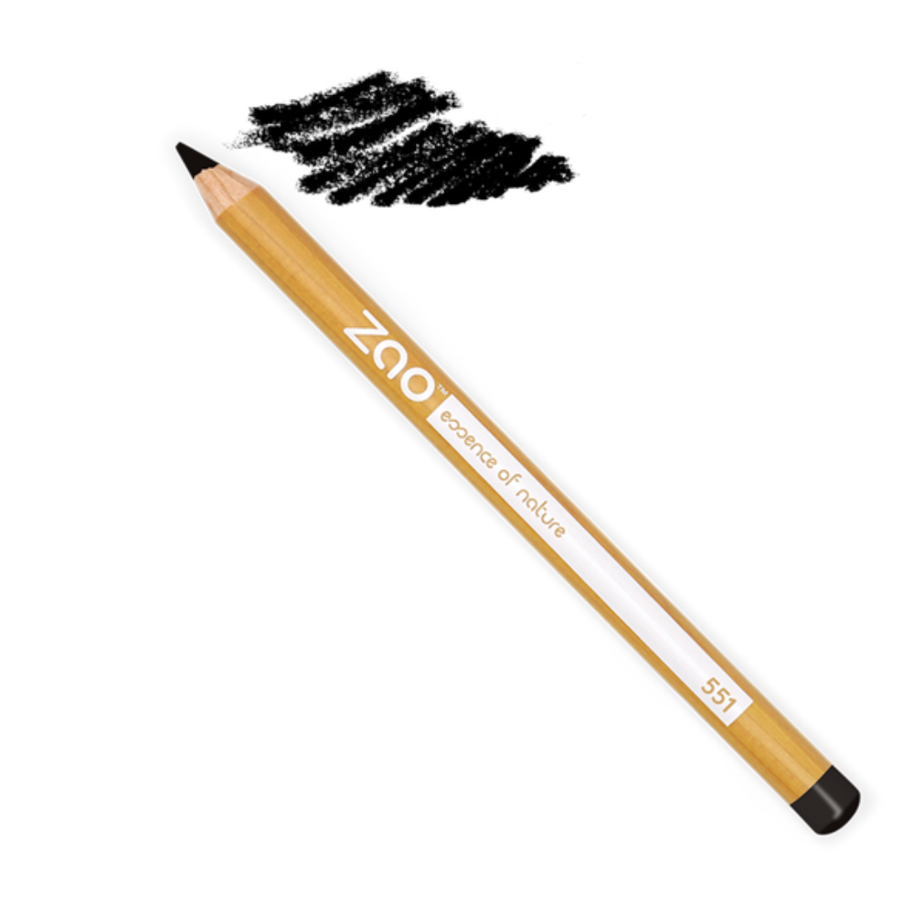 Zao Make Up Multipurpose Pencils for Eyes, Eyebrows and Lips, 551 Black (1.14 G)