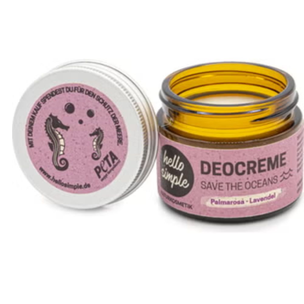 Hello simple Crema deodoranta "Save the Oceans" Palmarosa & Lavanda 50 g