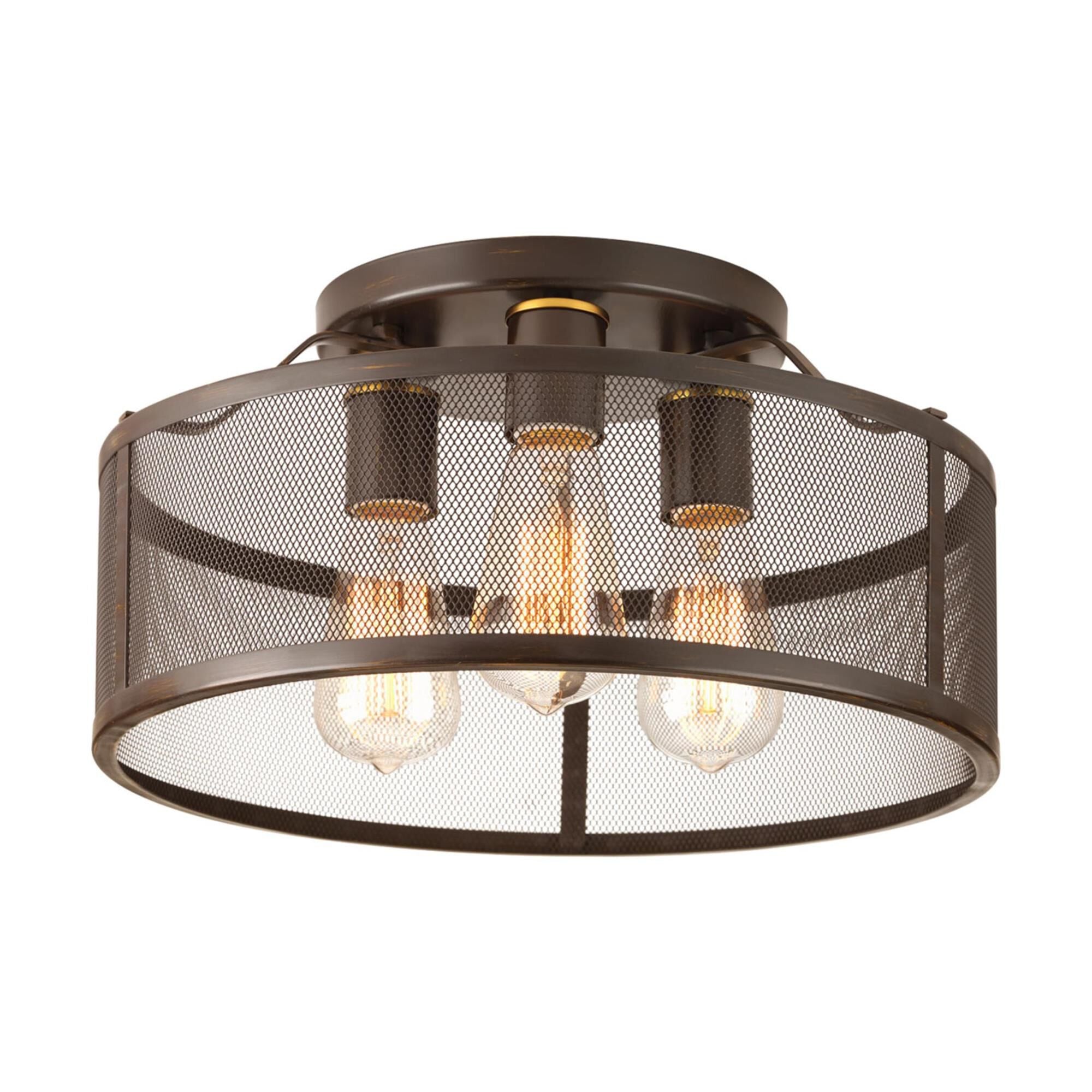 Progress Lighting Swing 15 Inch 3 Light Flush Mount Swing - P3452-20 - Restoration-Vintage