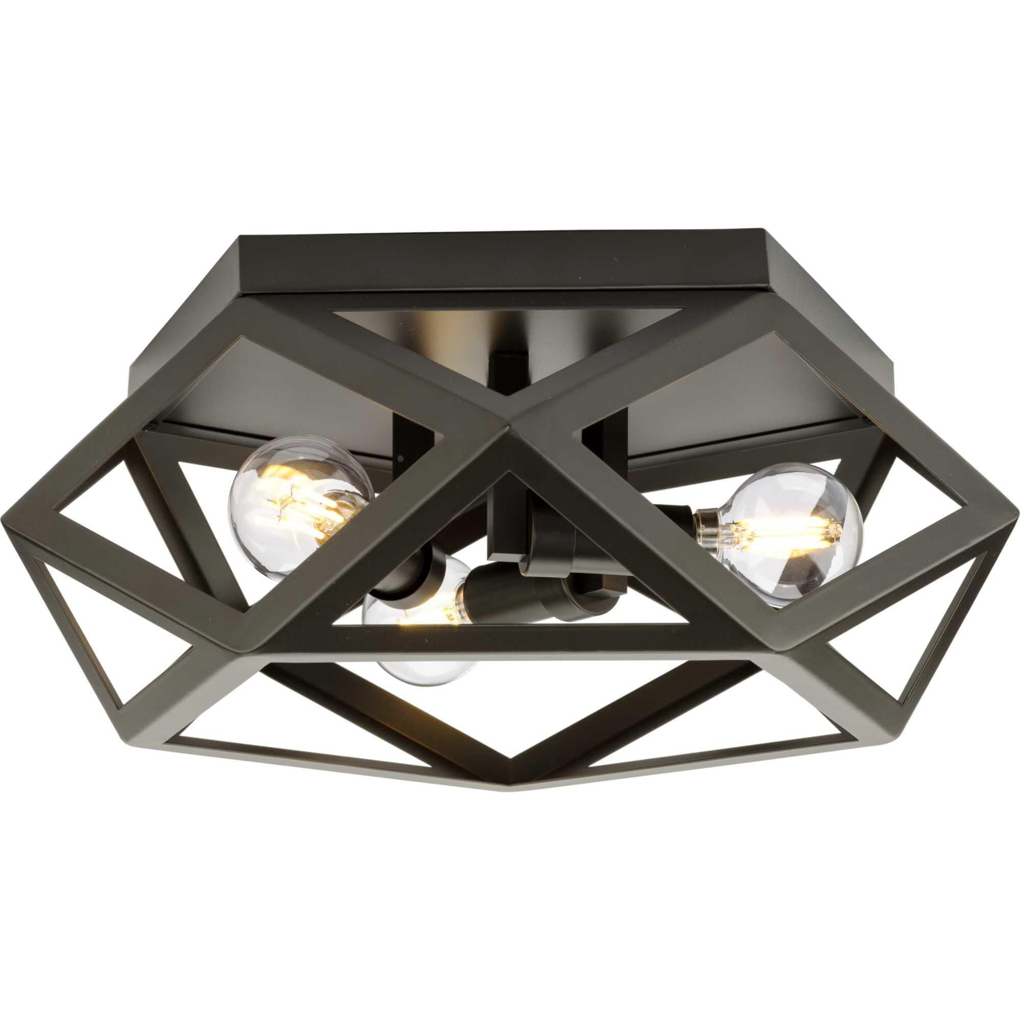 Progress Lighting Saucedo 14 Inch 3 Light Flush Mount Saucedo - P350244-129 - Modern Contemporary