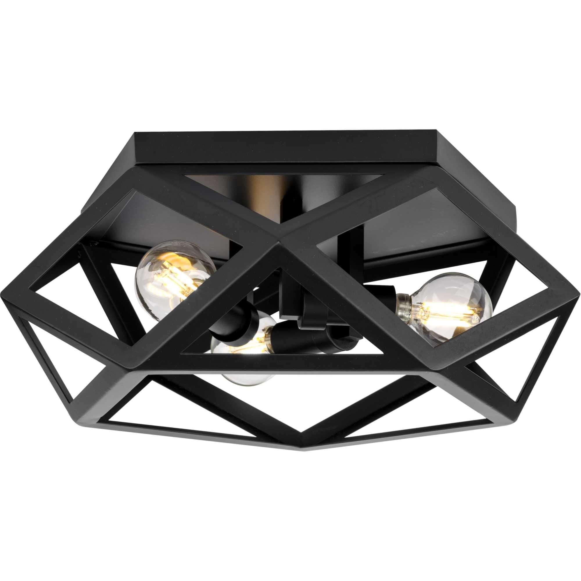 Progress Lighting Saucedo 14 Inch 3 Light Flush Mount Saucedo - P350244-31M - Modern Contemporary