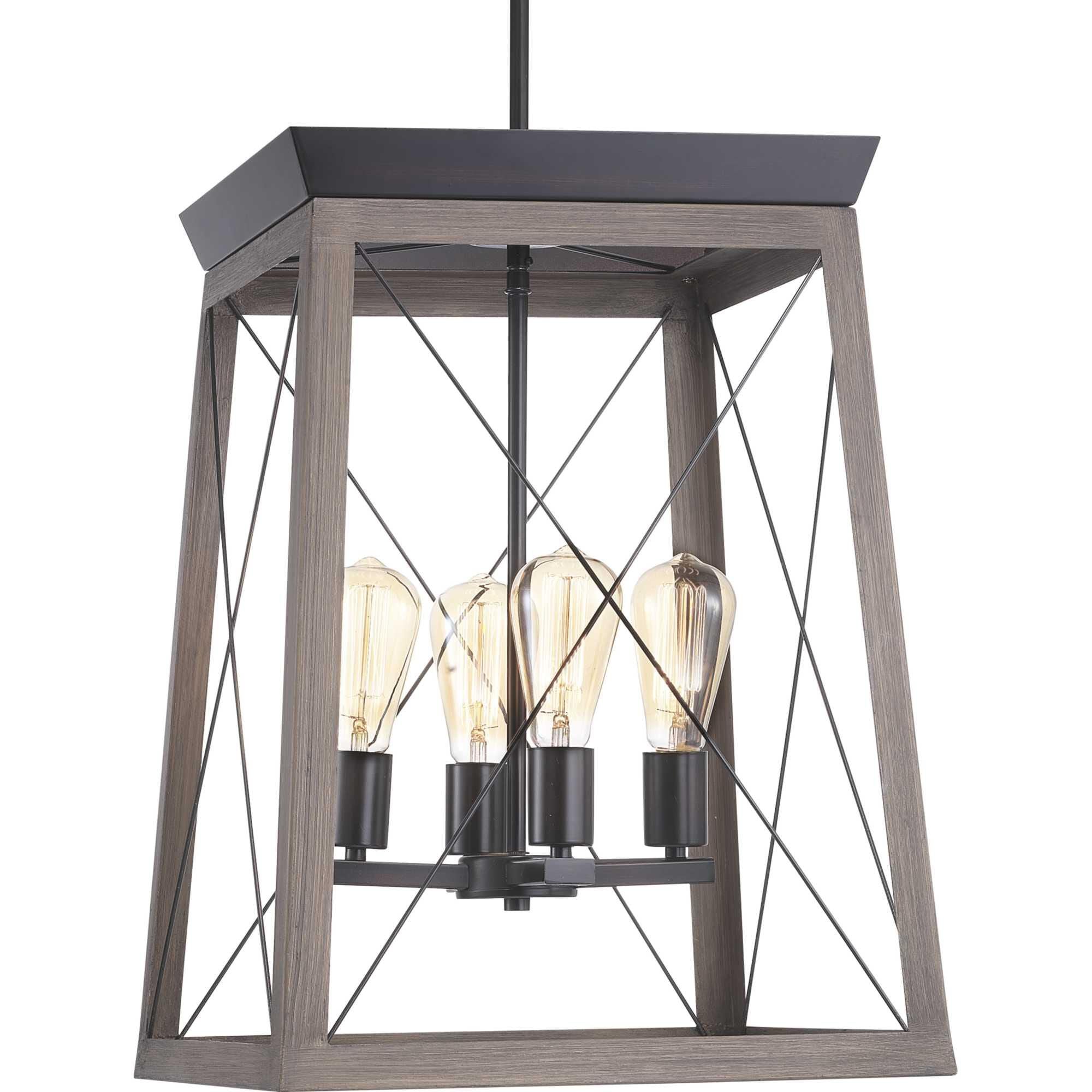 Progress Lighting Briarwood 15 Inch Cage Pendant Briarwood - P500178-020 - Farmhouse