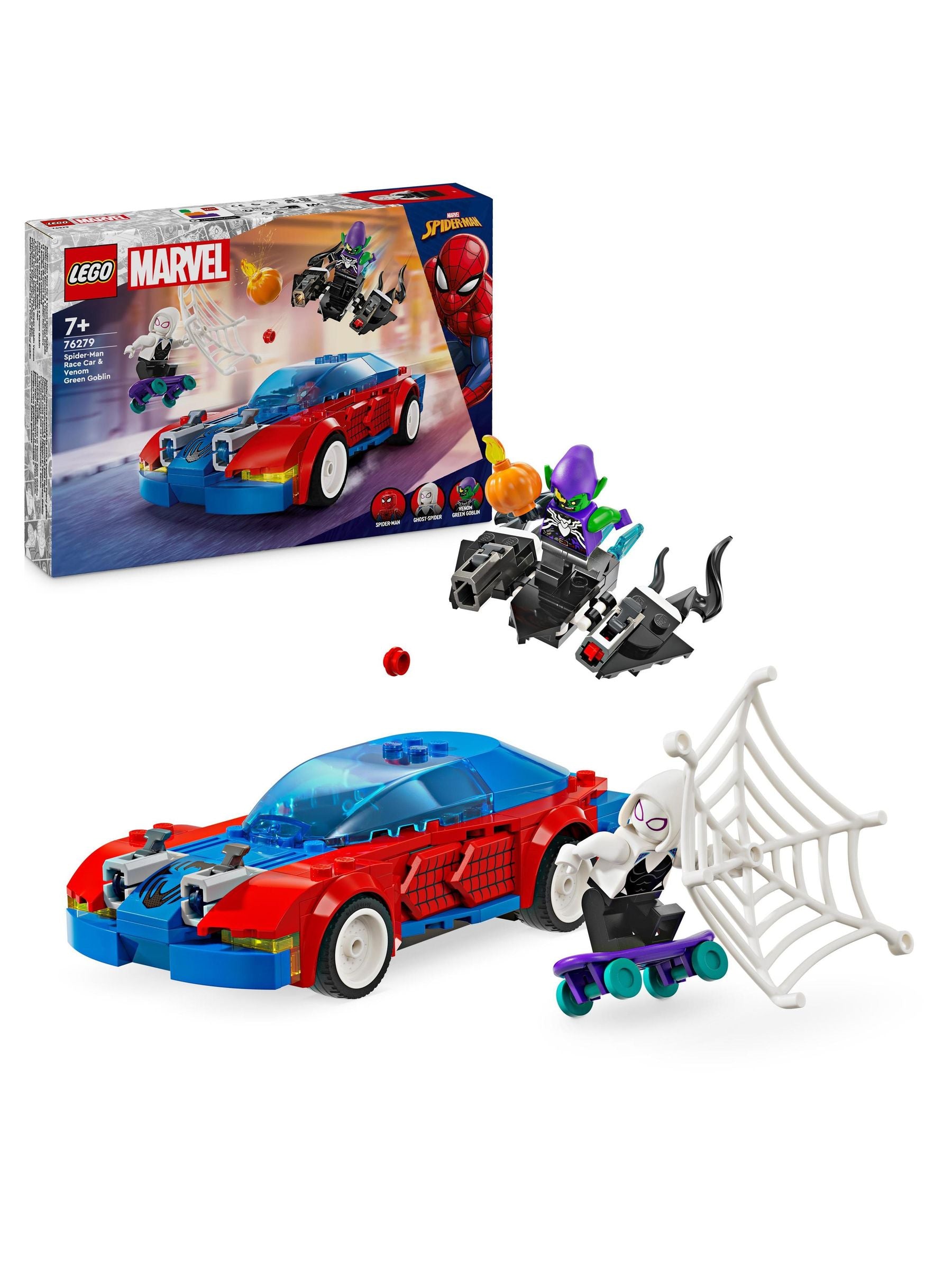 Lego Marvel Spider Man Race Car Venom Green Goblin ONE