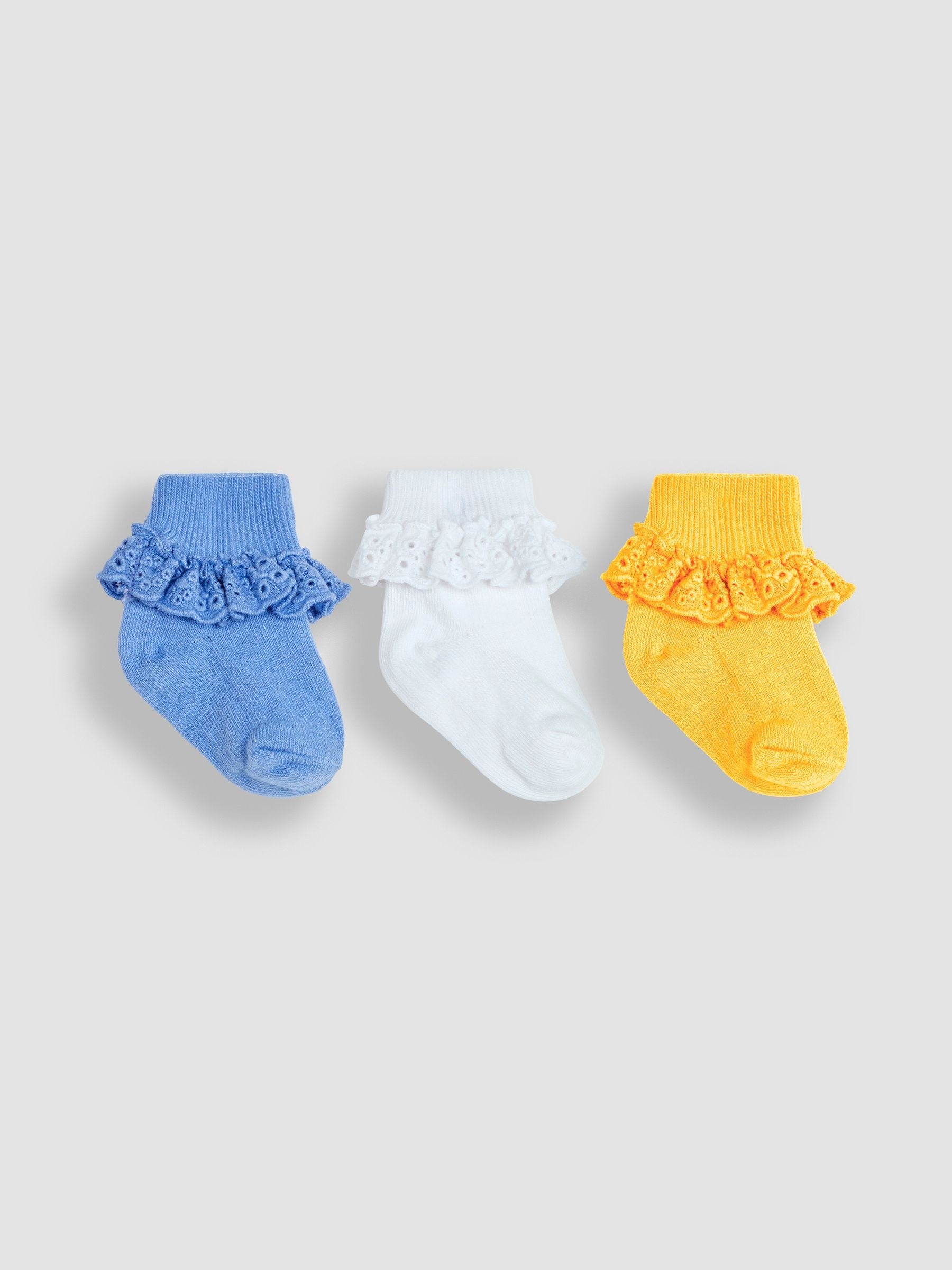 Blue 3-Pack Frilly Socks Newborn