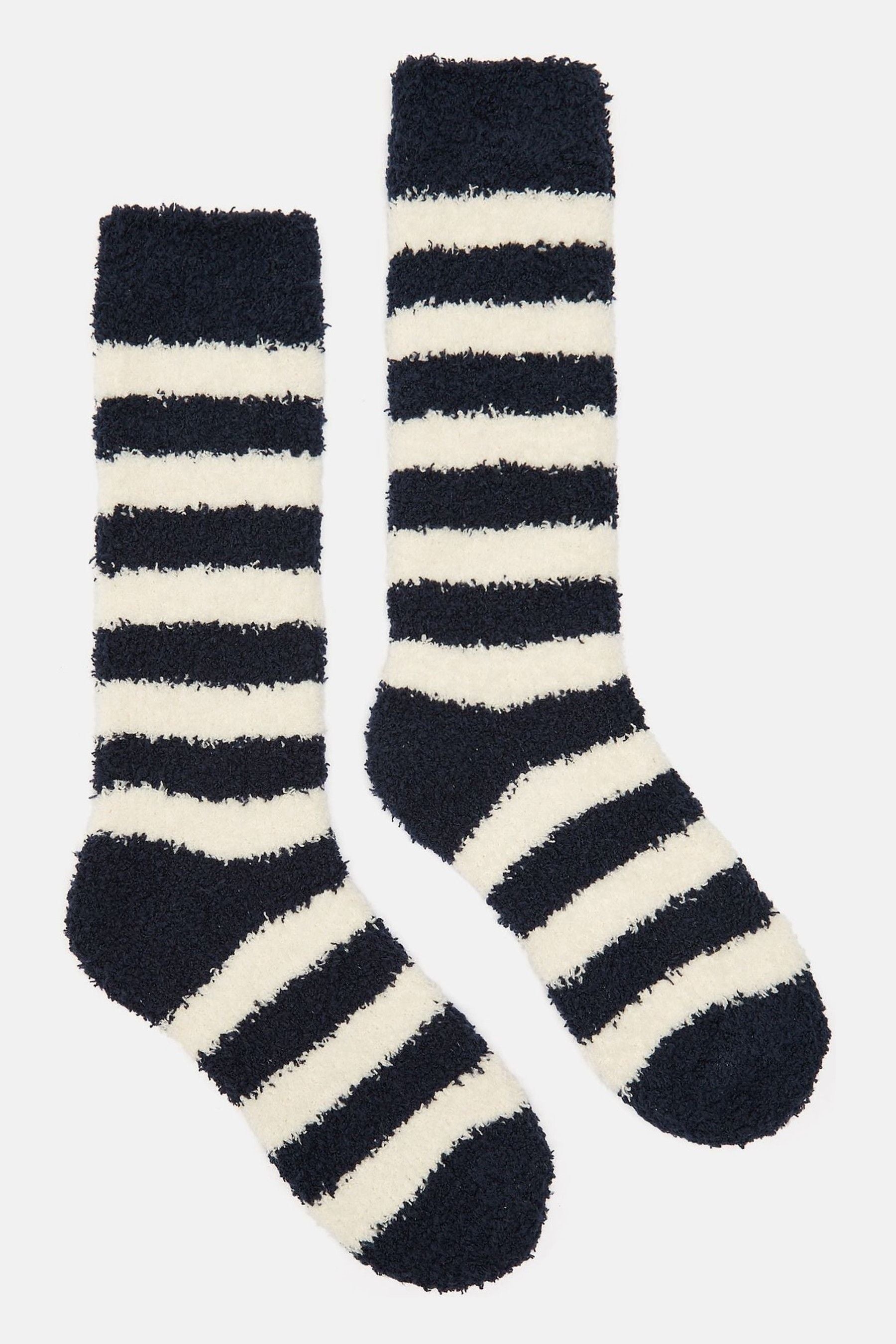 Joules - Women's Fluffy Navy Socks (size 4-8)