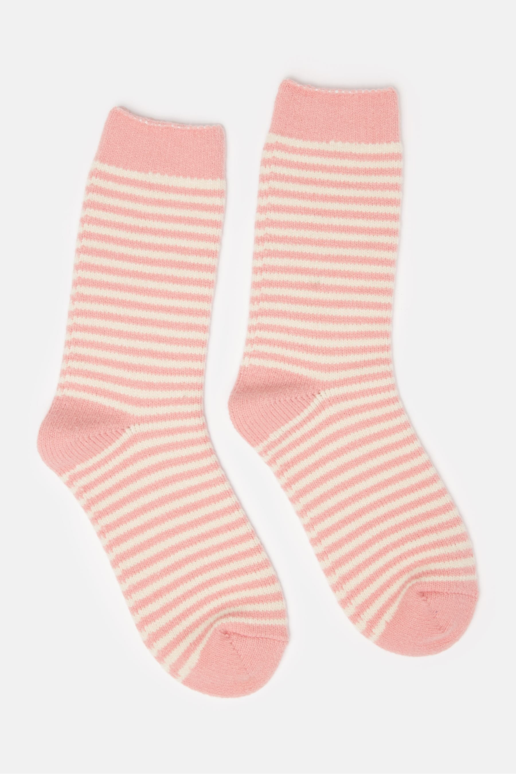 Joules - Women's Toasty Pink Cosy Striped Socks (size 4-8)