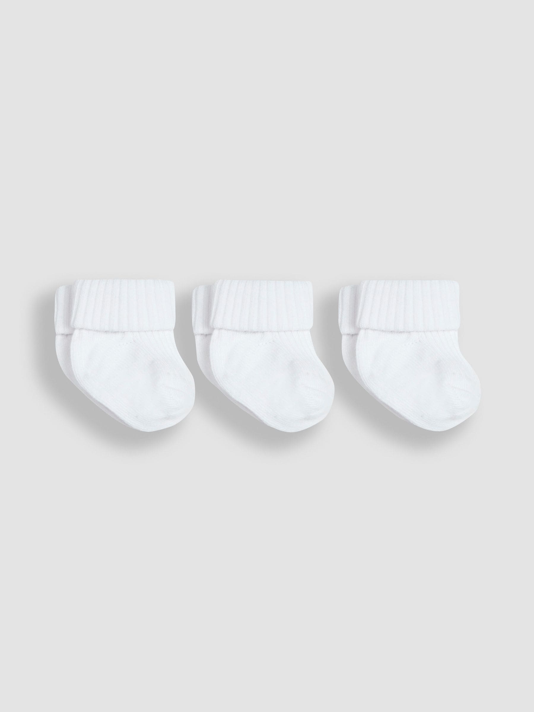3-Pack Rib Baby Socks in White 0-6 Mths