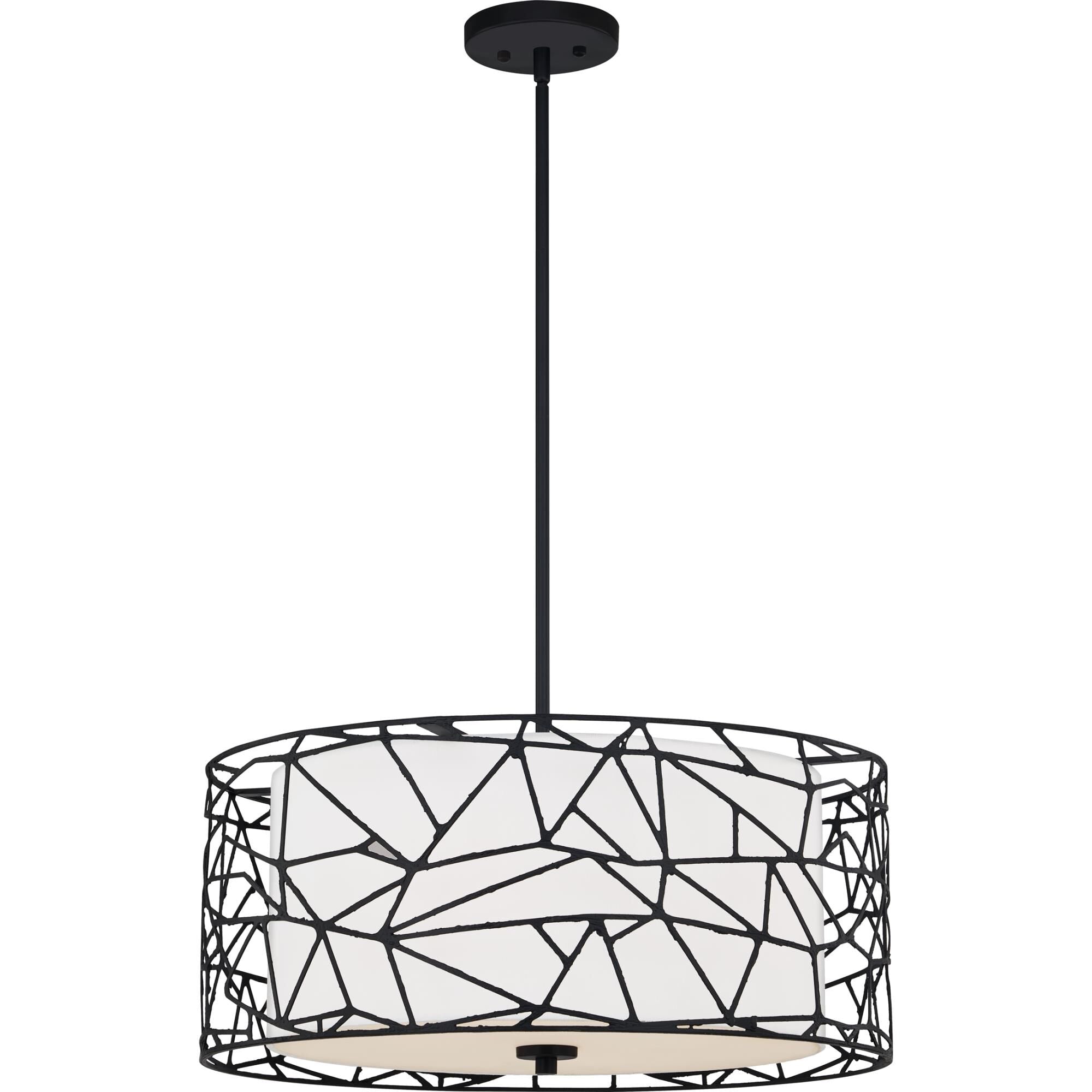 Quoizel Newcastle 23 Inch Cage Pendant Newcastle - QOP5274MBK - Transitional