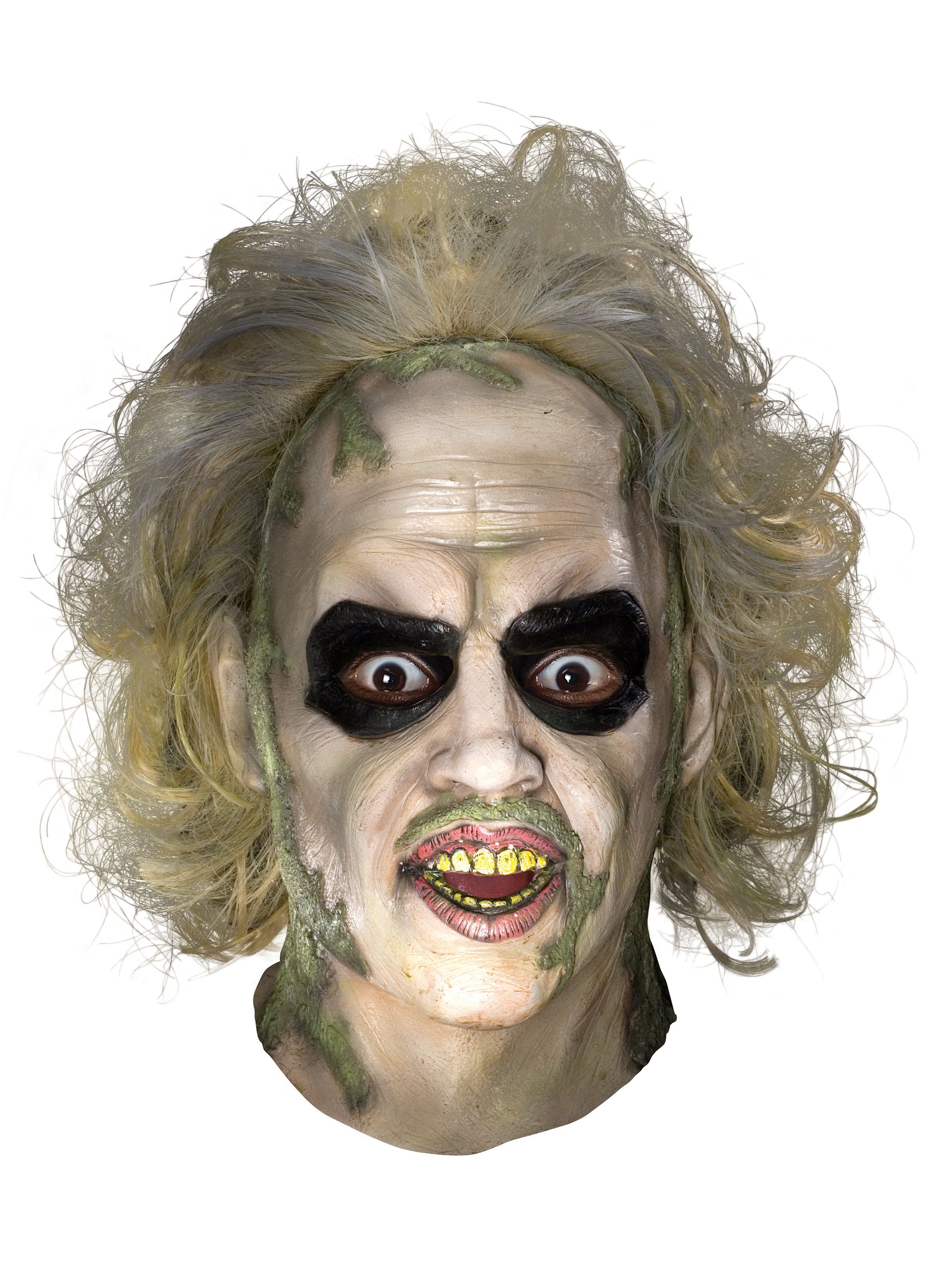 Adult Beetlejuice Overhead Latex Mask with Hair