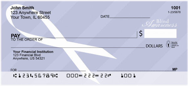 Blindness Awareness Ribbon Personal Checks