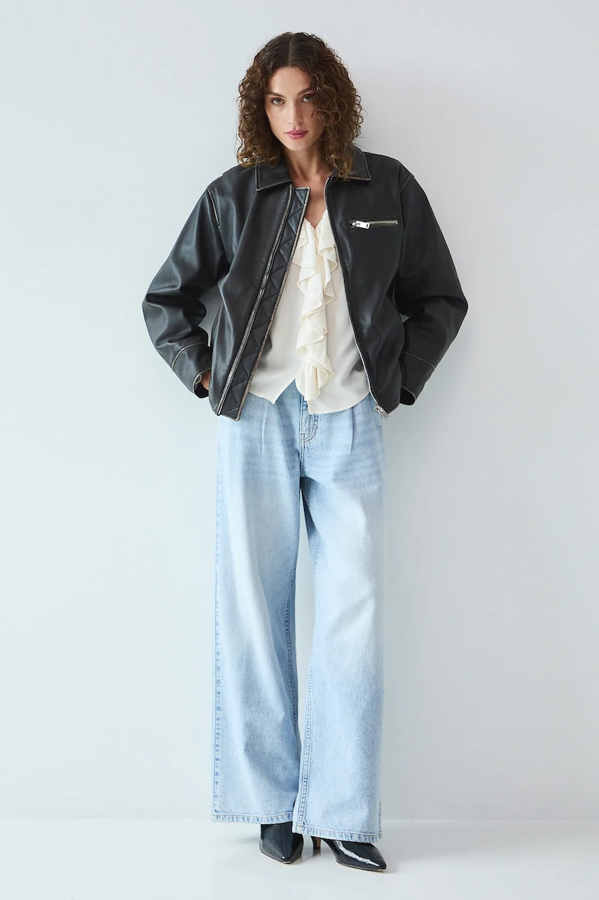 Usnjena biker jakna Medicine rjava barva