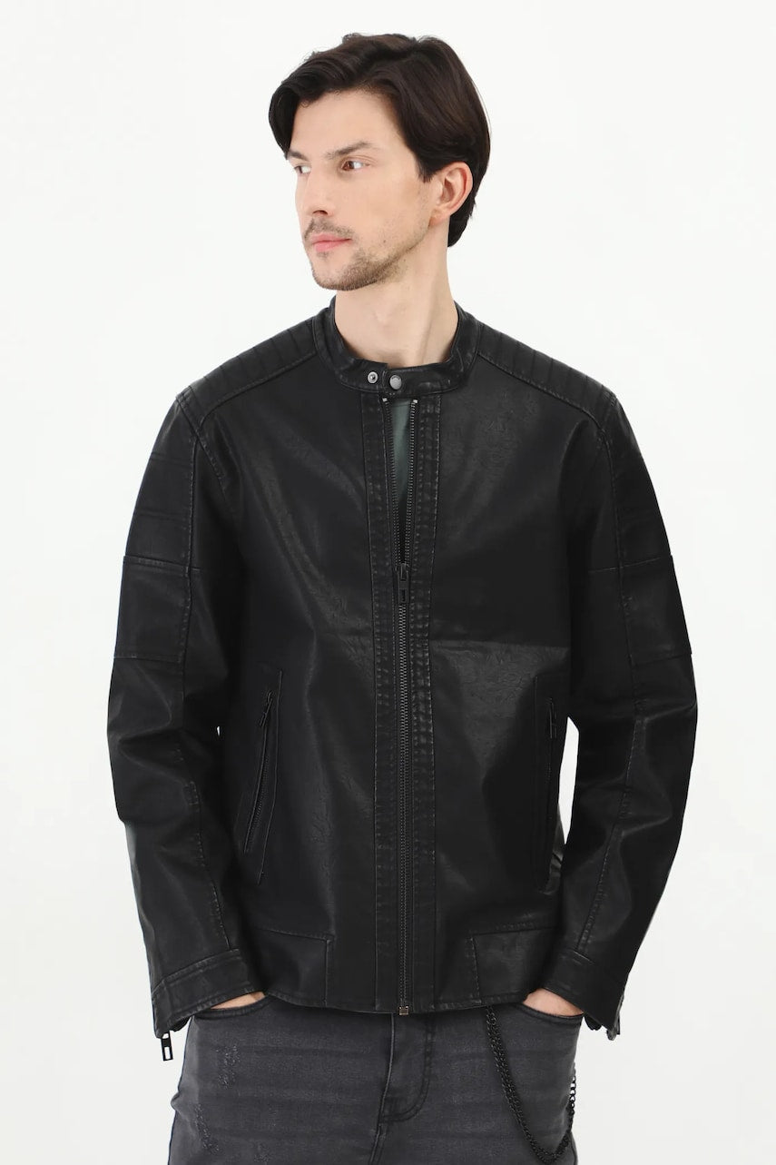 Biker jakna Medicine za muškarce, boja: crna, za prijelazno razdoblje