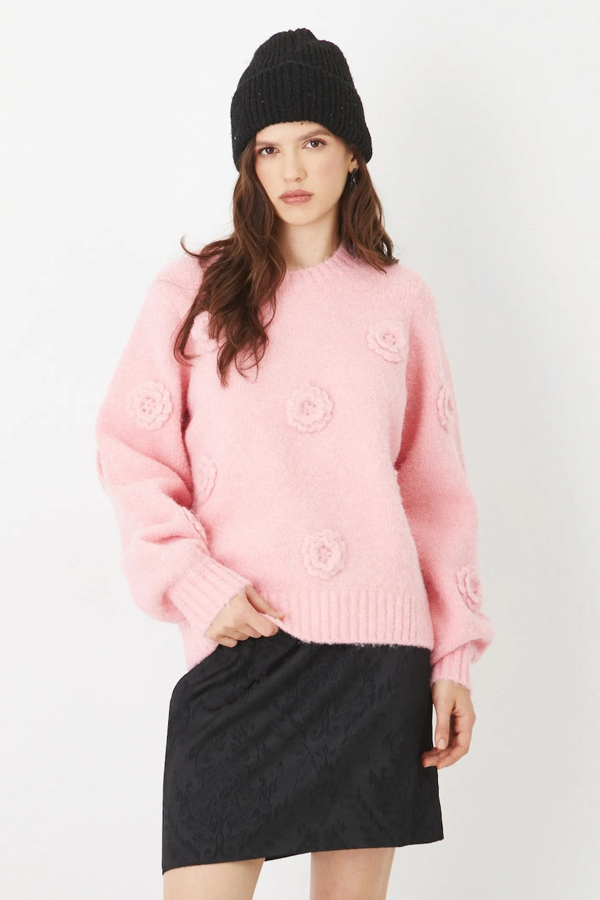 Pulover s dodatkom vune Medicine za žene, boja: ružičasta, topli