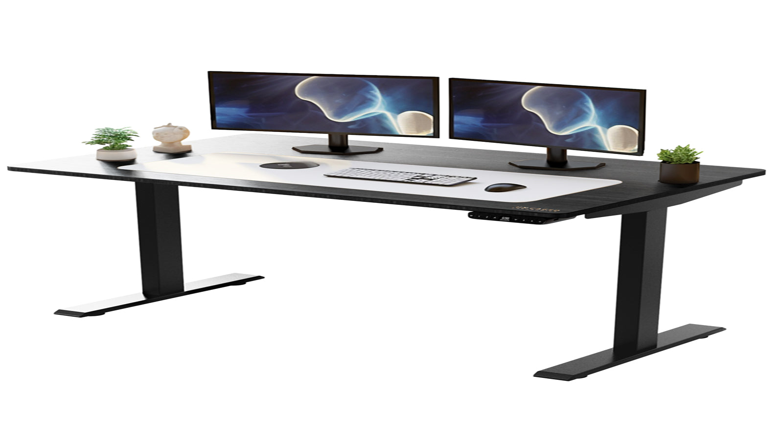 Uncaged Ergonomics Rise Up Electric Standing Desk Black - 48x30" Black Bamboo - 23.6 - 49.2" Height Range
