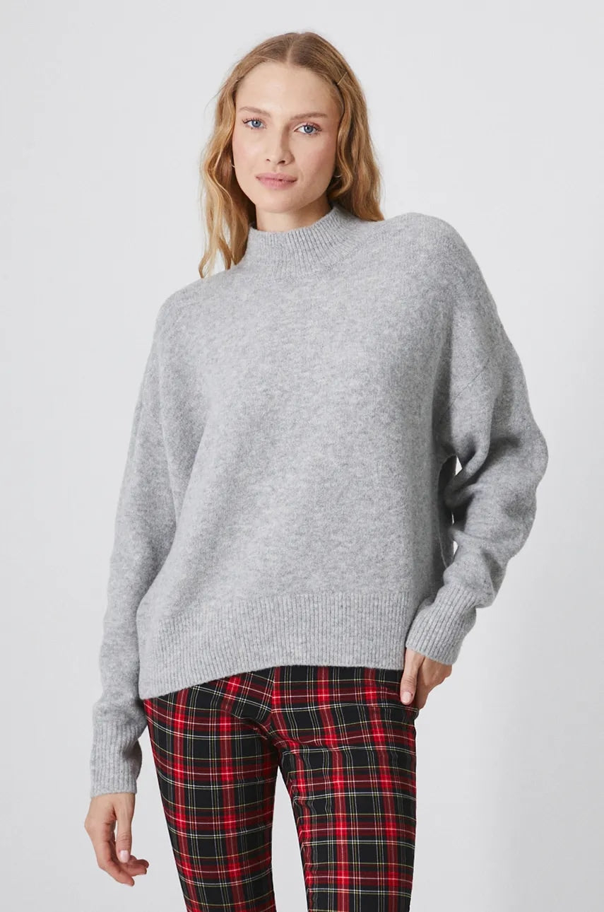 Pulover s dodatkom vune Medicine boja: siva, tople