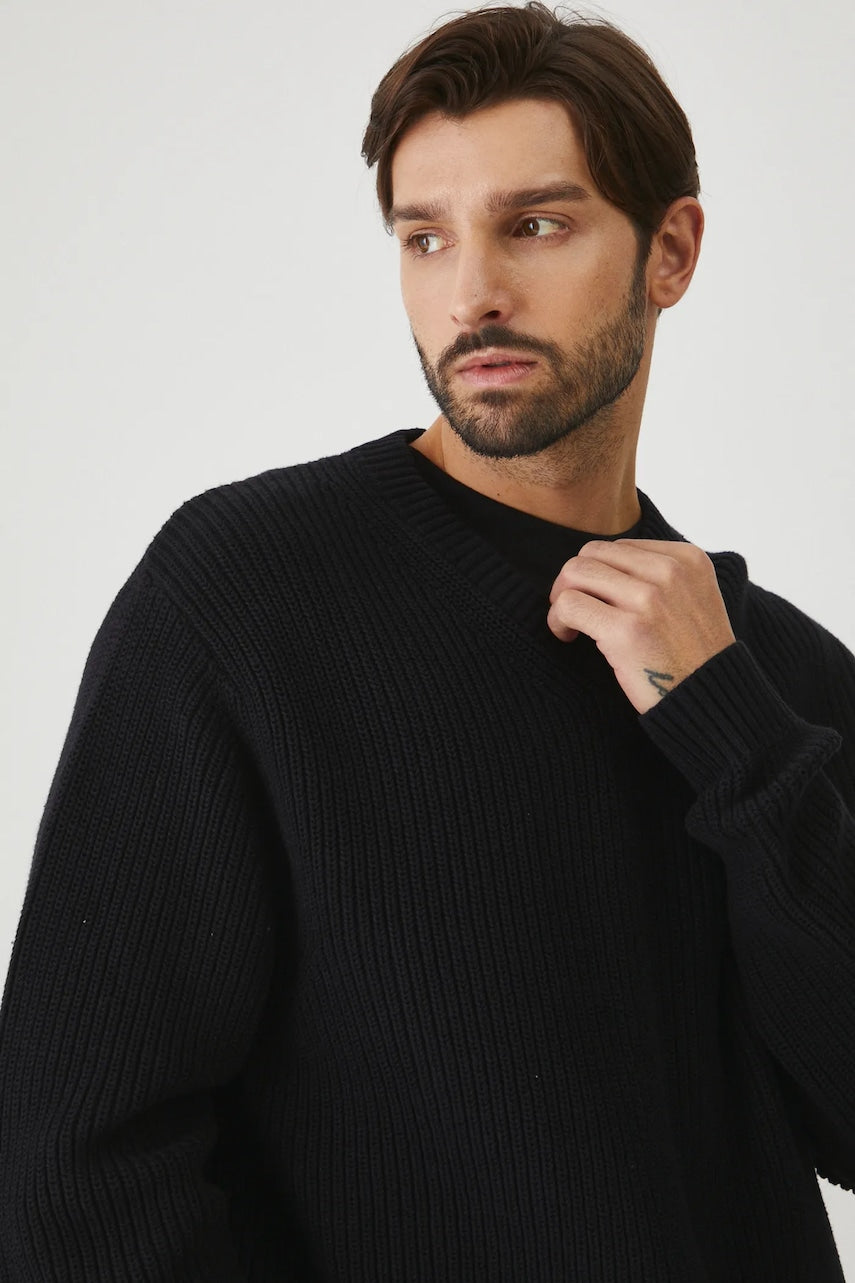 Pamučni pulover Medicine za muškarce, boja: crna, topli