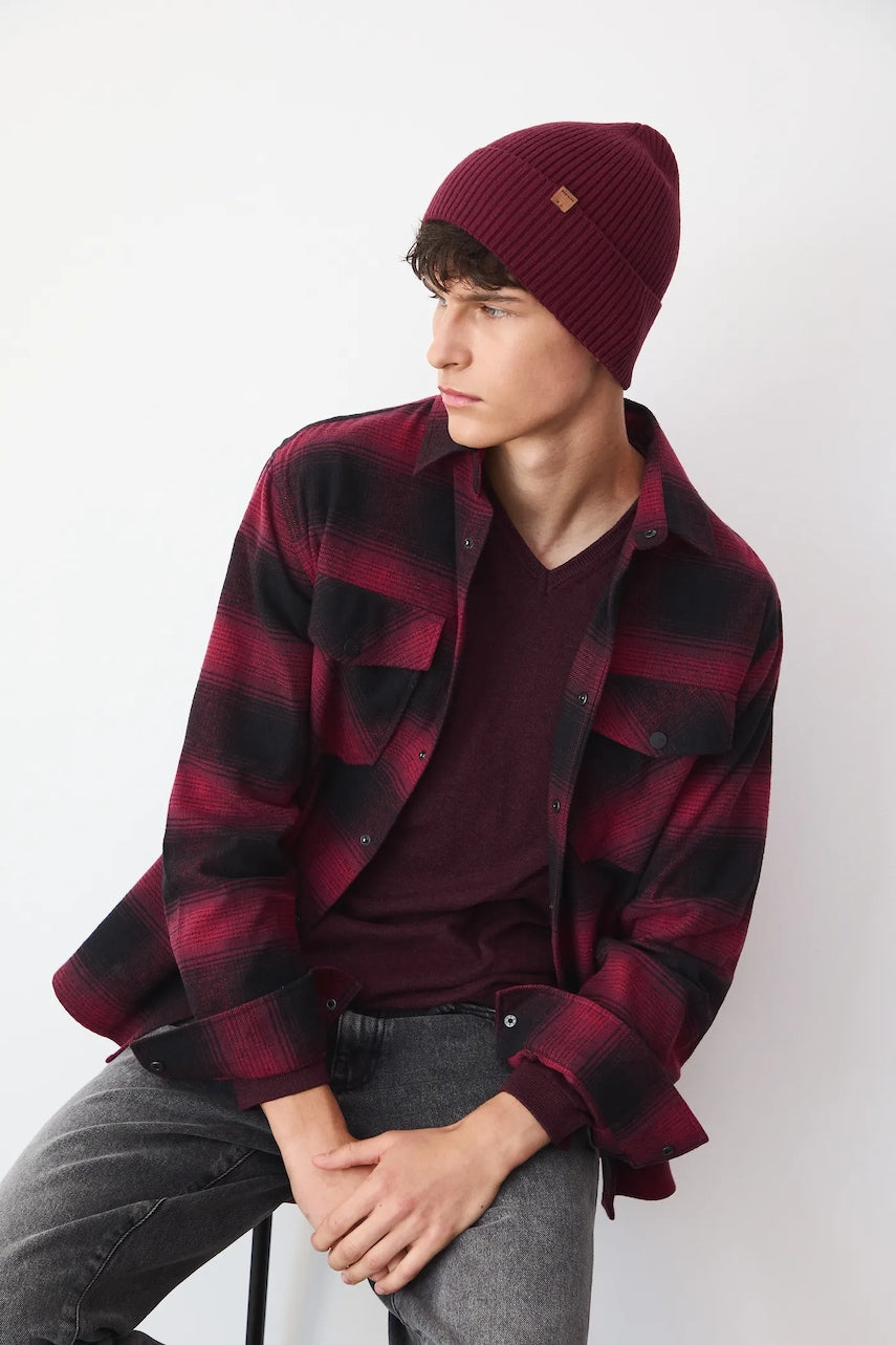 Kapa Medicine boja: bordo, od tanke pletenine