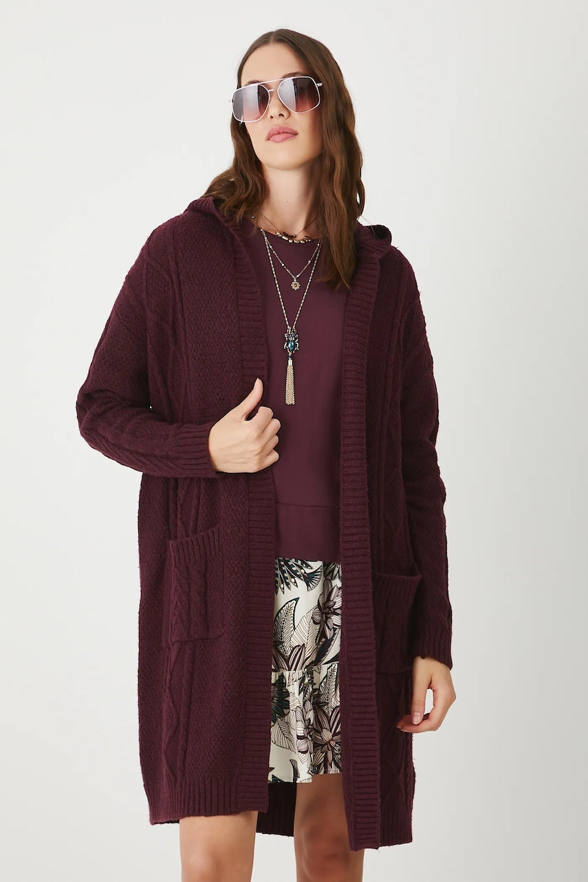 Kardigan Medicine boja: bordo, tople