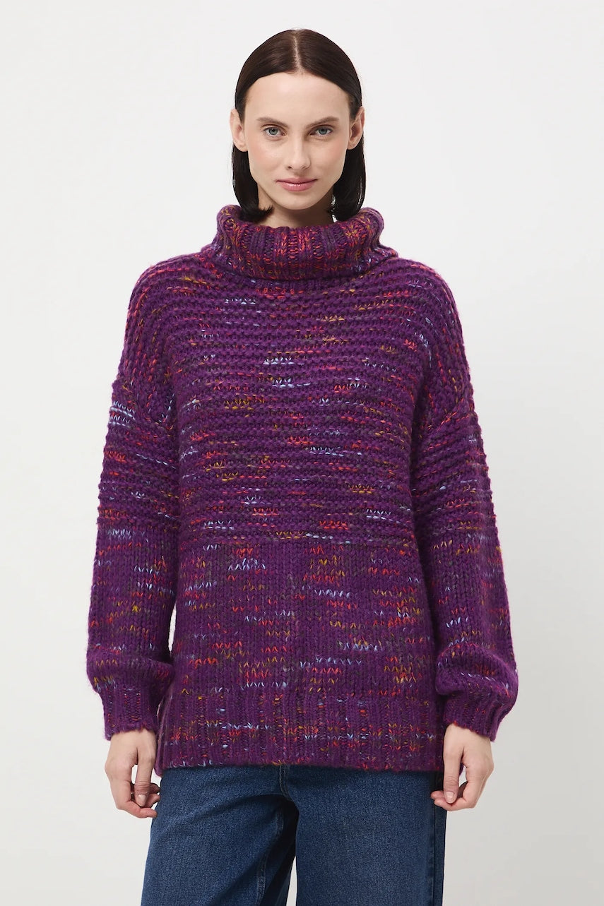 Pulover Medicine boja: ljubičasta, tople, s dolčevitom