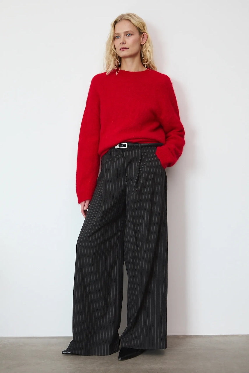 Pulover s alpaka vunom Medicine boja: crvena, tople