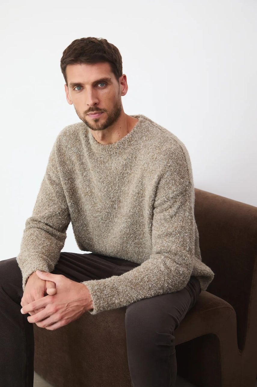 Pulover Medicine za muškarce, boja: smeđa, tople