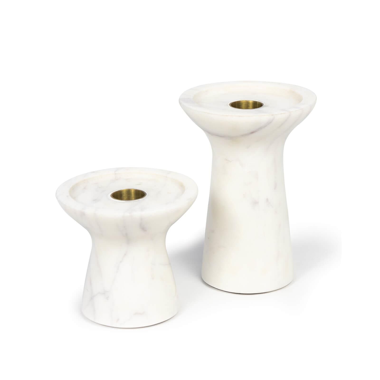 Regina Andrew Klein Marble Candle Holder Set (White) Candle Holder Klein - 20-1455WT - Traditional