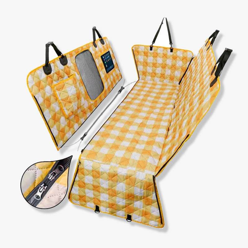 Cationic Fabric Oxford Fabric Waterproof Scratch Resistant Dog Car Seat Covers, Orange