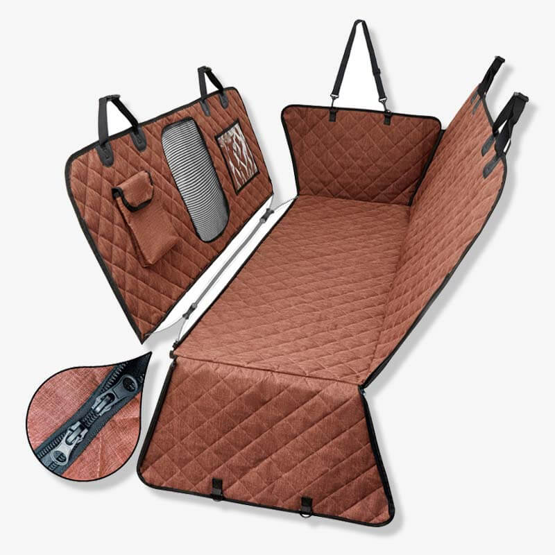 Cationic Fabric Oxford Fabric Waterproof Scratch Resistant Dog Car Seat Cover, Curry