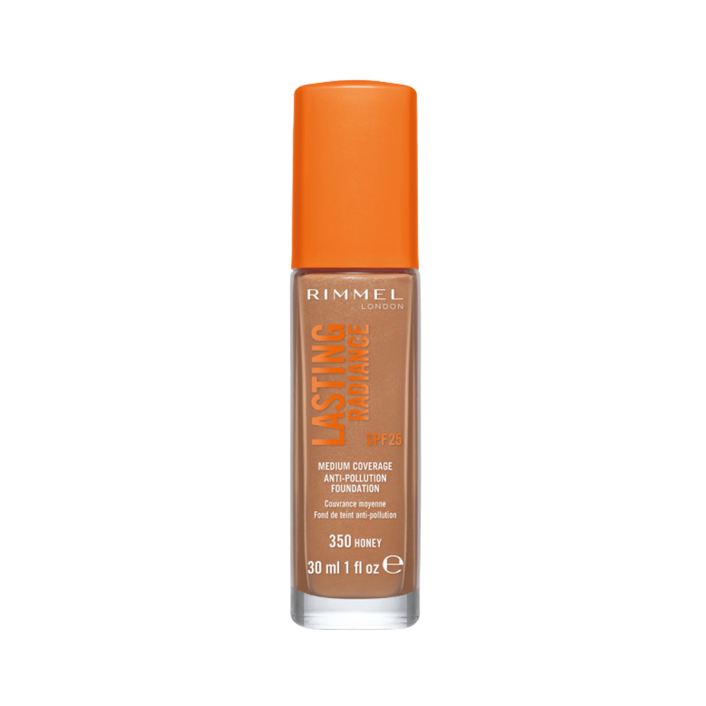 Rimmel London Lasting Radiance Liquid Foundation Naturale Medium Coverage 350 Honey SPF 25 30ml