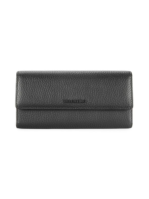 Collins Dollaro Pebbled Leather Continental Wallet - Black