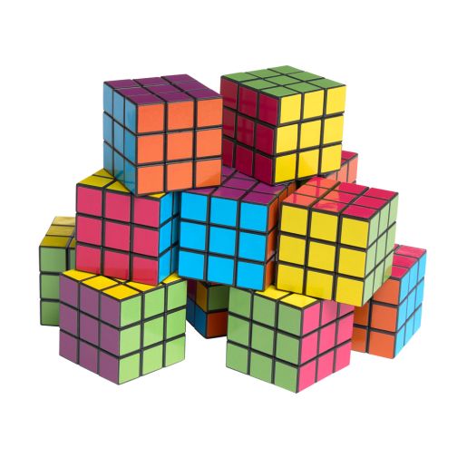 Bright Mini Puzzle Cubes - 12 Pack