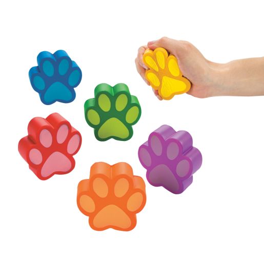 Paw Print Stress Toys - 12 Pack