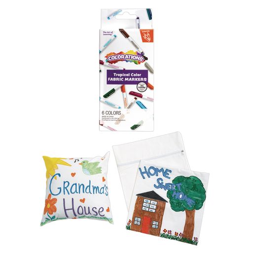 Colorations® 12 Decorate Your Own Pillow Cases & 12 Fabric Markers