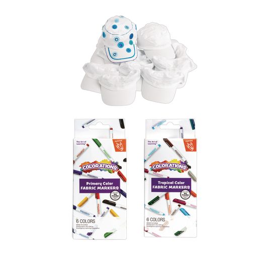 Colorations® 12 Decorate Your Own Painters Caps & 12 Fabric Markers