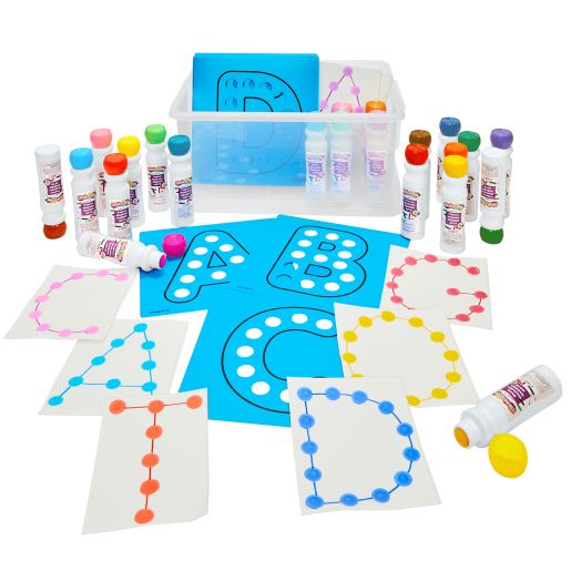 Colorations® Dabber Stencils and Marker Kit - 46 Stencils & 22 Dabber Dot Marker Colors