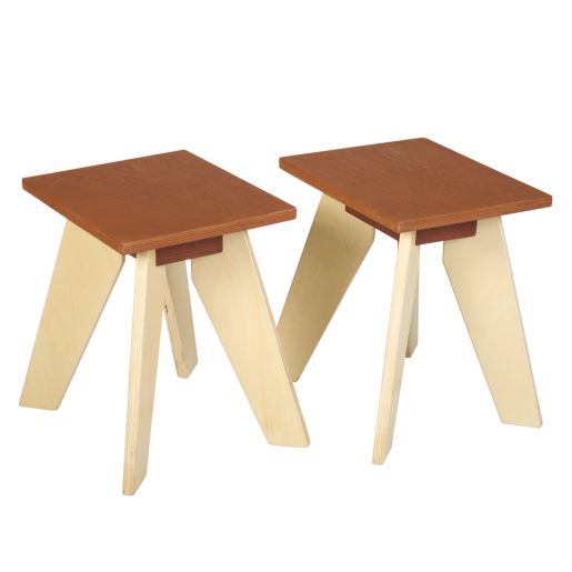 Sustainable Rubberwood Play Stools Set of 2