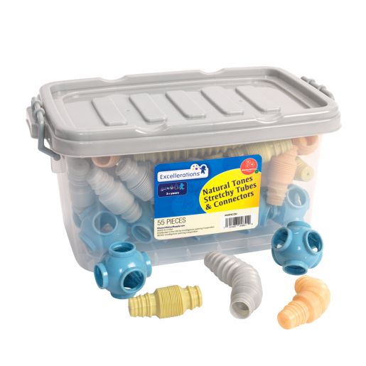 Excellerations® Natural Tones Stretchy Tubes & Connectors - 55 Pieces