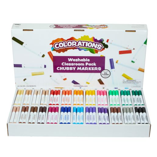 Colorations® Washable Chubby Markers Classroom Value Pack - Set of 256