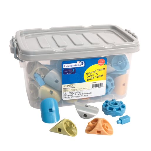 Excellerations® Natural Tones Twist'N'Build Tubes - 50 Pieces