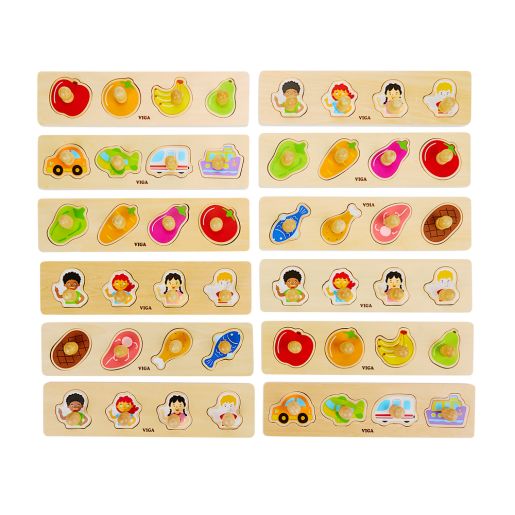 Flat Puzzle - 12 Piece Set with Storage Shelf