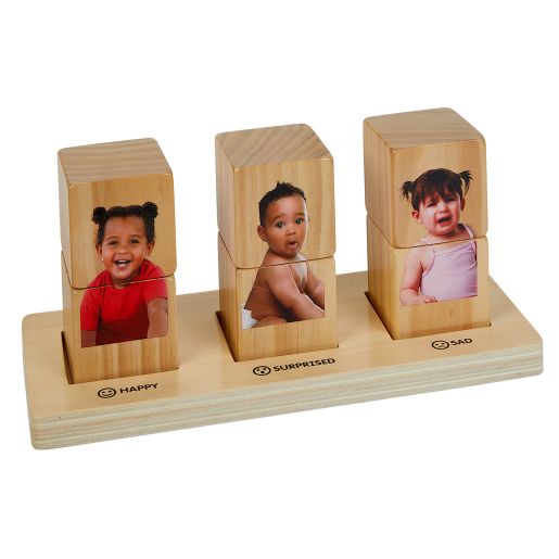 Wooden Stack and Build Toddler Emotions Puzzle