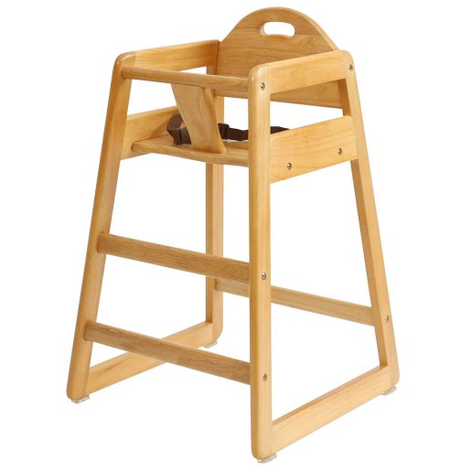 Restaurant Style Solid Wood High Chair - Natural