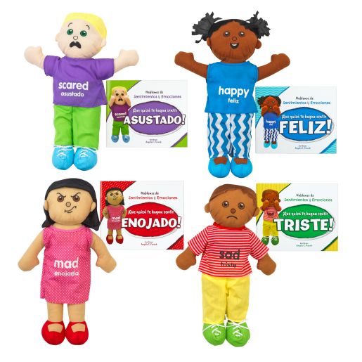 Excellerations® Emotions Spanish Book and Doll Kit 1 - 4 books & 4 dolls