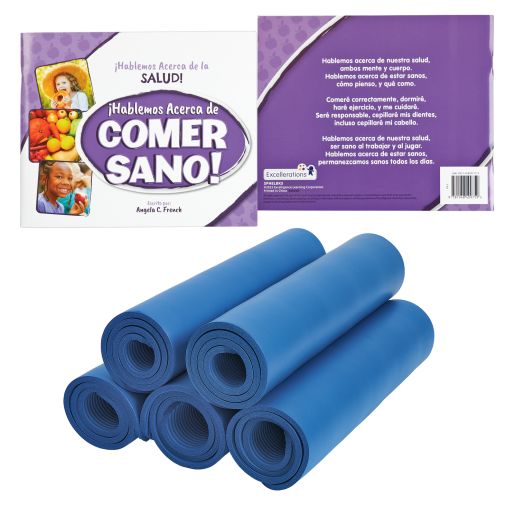 Excellerations® Healthy Spanish Book Set & Yoga Mats - 4 books 5 mats